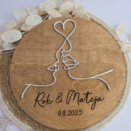 Poročno darilo - silhueta z gravuro