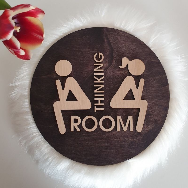 napisi-vrata-znaki (170) Tablica za vrata - thinking room - slika 1