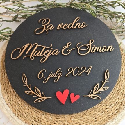 Poročno darilo - tabla vejice za vedno