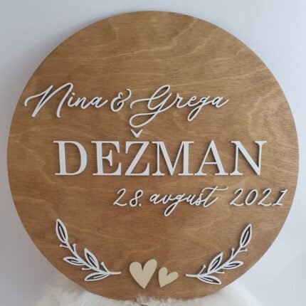 Poročno darilo - tabla vejice
