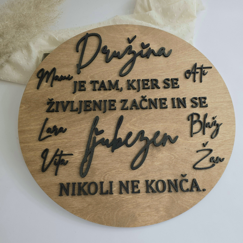 dekoracija_napisi_darilo_deske (50) Tabla - družina je tam... - slika 1
